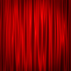 Red curtain background with shadow . 3D rendering.