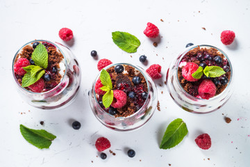 Layered dessert in a jar.