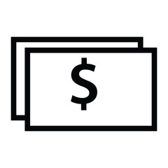 cash money icon with outline style
