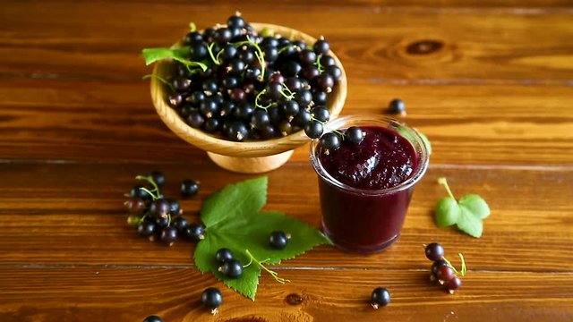 sweet jam of black currant berries