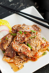 Stir-fried pork with kimchi