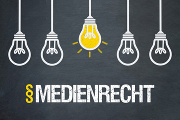 Medienecht / Tafel mit Glühbirnen