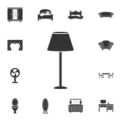 Floor lamp icon. Simple element illustration. Floor lamp symbol design from Home Furniture collection set. Can be used for web and mobile