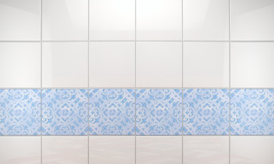 Fondo de pared de baño con baldosas limpias y brillantes.Arquitectura interior de casa.