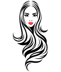 Beautiful women, logo women face makeup on white background, vector