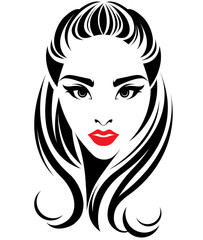 Beautiful women, logo women face makeup on white background, vector