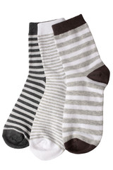 Three child's striped socks