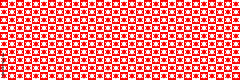 Poster horizontal red and white star for pattern and background,vector illustration