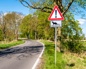 Wildwechsel Strassenschild