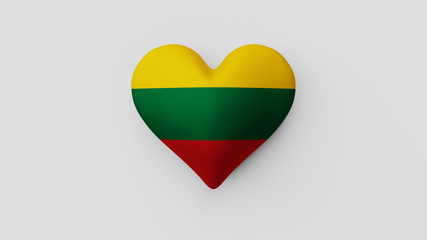 Corazón bandera Lituania. 3D