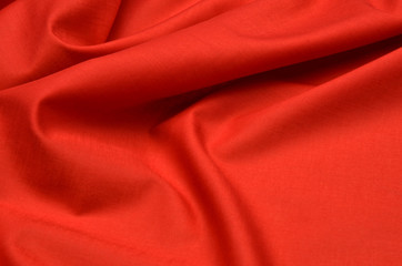 Red batiste made of 100% cotton. - obrazy, fototapety, plakaty
