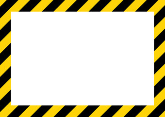 Yellow and black stripes on the diagonal, rectangular warning sign, symbol, illustration