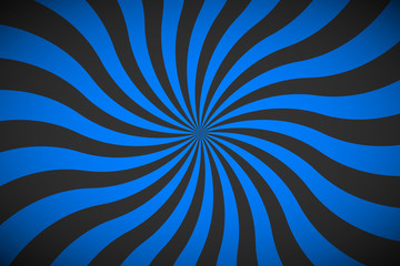 Decorative retro blue spiral background, swirling radial pattern, abstract vector illustration