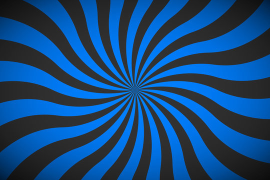Decorative retro blue spiral background, swirling radial pattern, abstract vector illustration