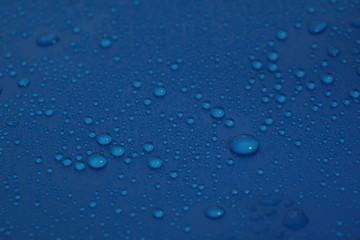 water drops on blue background texture