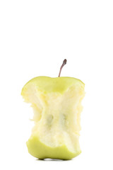 Green apple stub isolated on white background