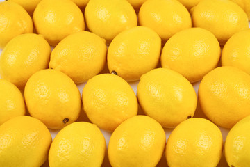 Lemons on white background.