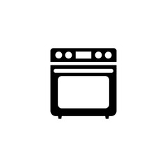 Stove. Flat Vector Icon illustration. Simple black symbol on white background. Stove sign design template for web and mobile UI element