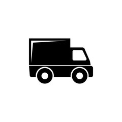 Delivery Truck. Flat Vector Icon illustration. Simple black symbol on white background. Delivery Truck sign design template for web and mobile UI element