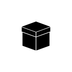 Box. Flat Vector Icon illustration. Simple black symbol on white background. Box sign design template for web and mobile UI element