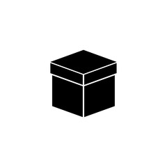 Box. Flat Vector Icon illustration. Simple black symbol on white background. Box sign design template for web and mobile UI element