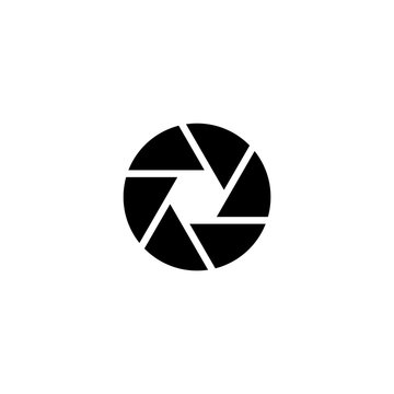 Aperture Focus. Flat Vector Icon illustration. Simple black symbol on white background. Aperture Focus sign design template for web and mobile UI element
