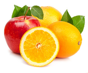 Fruits isolated on white