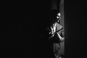 Handsome man in the suit 