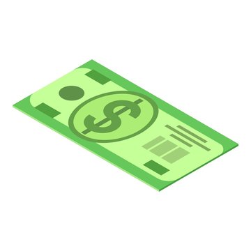 Dollar bancnote icon. Isometric of dollar bancnote vector icon for web design isolated on white background
