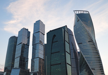 Obraz premium Moscow city skyscrapers architecture backdrop