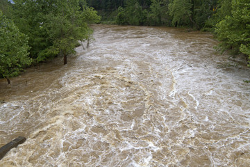 Flooding Rivers Turbulent Waters