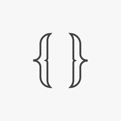 Array icon isolated code on clean background, programming