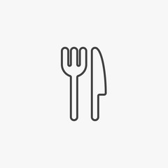 Fork and Knife icon vector, solid illustration, pictogram isolated on gray