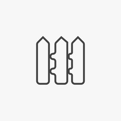 Fence icon. Simple web black icon, can be used as web element icon on white background