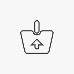 Add to Shopping Cart icon with up arrow, vector