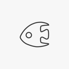 Fish line icon, outline and solid vector sign, linear pictogram isolated on white