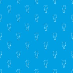 French girl pattern vector seamless blue repeat for any use