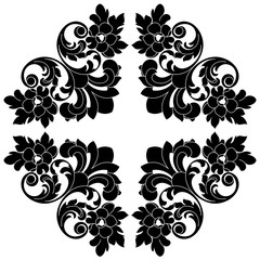 Vintage baroque ornament, corner. Retro pattern antique style acanthus. Decorative design element filigree calligraphy vector. - stock vector