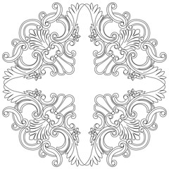 Vintage baroque ornament, corner. Retro pattern antique style acanthus. Decorative design element filigree calligraphy vector. - stock vector