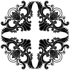 Vintage baroque ornament, corner. Retro pattern antique style acanthus. Decorative design element filigree calligraphy vector. - stock vector