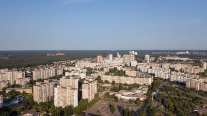 Fototapeta na wymiar Aerial view of streets in downtown Kyiv, Ukraine