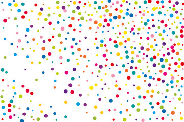 Festival pattern with color round glitter, confetti. Random, chaotic polka dot. Bright background  for party invites, wedding, cards