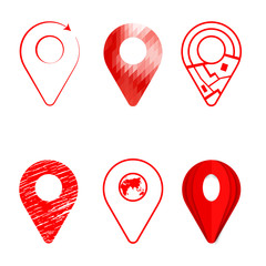 Geolocation icon pack. Set of Geolocation signs in different style for your web site design, logo, app, UI. Vector illustration EPS10.  
