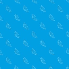 Bird wing pattern vector seamless blue repeat for any use