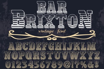 vintage font typeface handcrafted vector