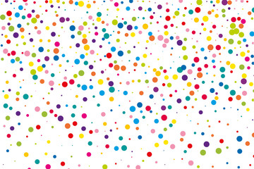 Festival pattern with color round glitter, confetti. Random, chaotic polka dot. Bright background  for party invites, wedding, cards