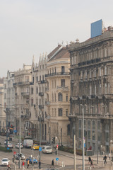 Fototapeta na wymiar Städtische Szene in Budapest auf der Szabad Sajtó Útca Straße