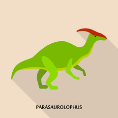 Parasaurolophus icon. Flat illustration of parasaurolophus vector icon for web design