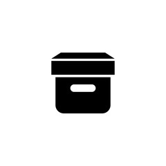 Closed Box. Flat Vector Icon illustration. Simple black symbol on white background. Closed Box sign design template for web and mobile UI element