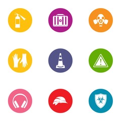Fototapeta premium Chemical defense icons set. Flat set of 9 chemical defense vector icons for web isolated on white background